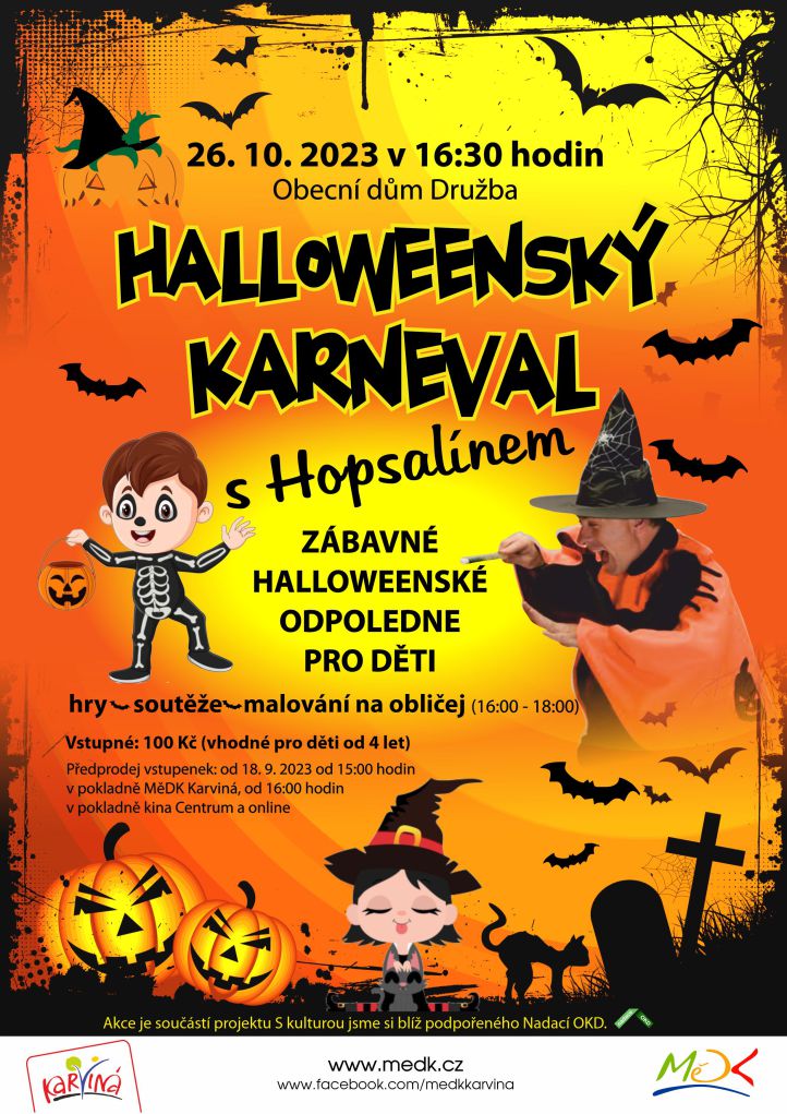 Halloweenský karneval s Hopsalínem